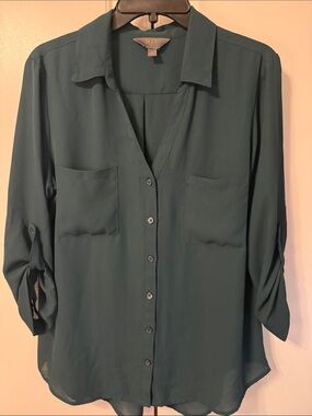 41 Hawthorn Teal Green Button-Down Blouse